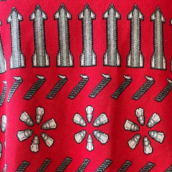Space Exploration Technologies Aerospace Rockets Ugly Christmas Sweater Size XL - Picture 2 of 5